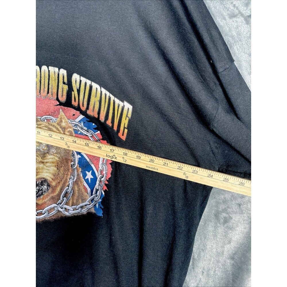 Glidan Men’s Dry Blend T-Shirt “The Strong Survive” Pit Bull American Shirt XXL - Picture 6 of 8